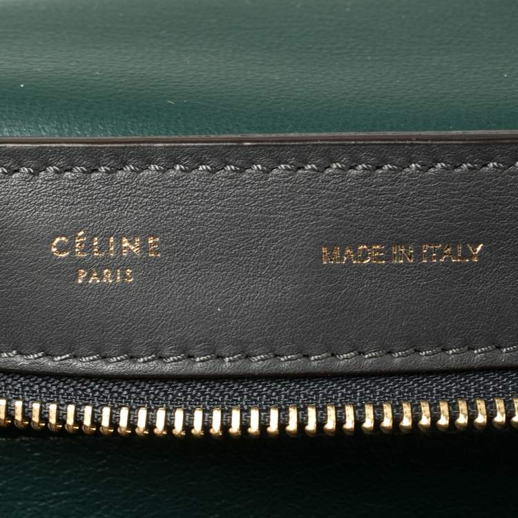 Pre Owned Celine Tri Color Leather and Suede Medium Trapeze Top Handle Bag
