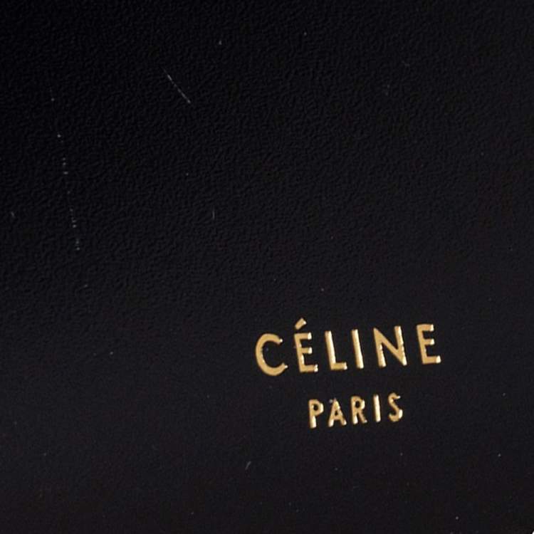 Pre Owned Celine Black Leather Medium Clasp Top Handle Bag