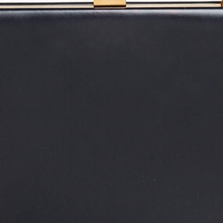 Pre Owned Celine Black Leather Medium Clasp Top Handle Bag