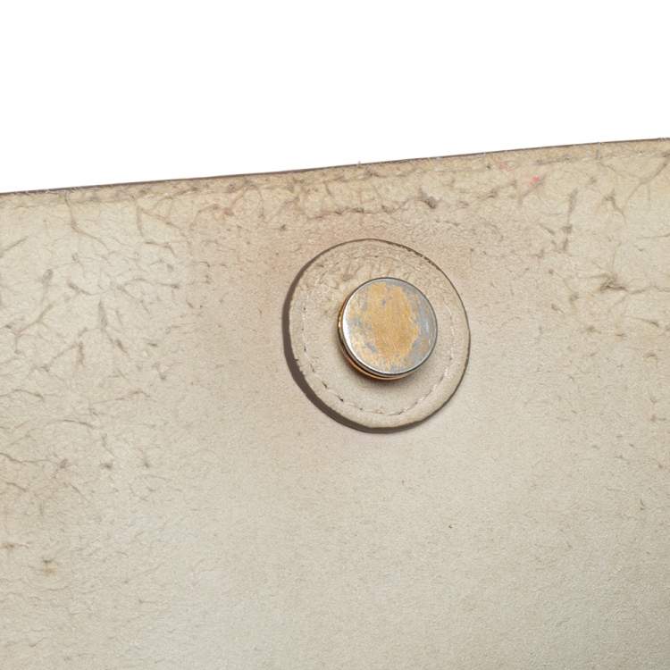 Pre Owned Celine Off White Leather Micro Belt Top Handle Bag