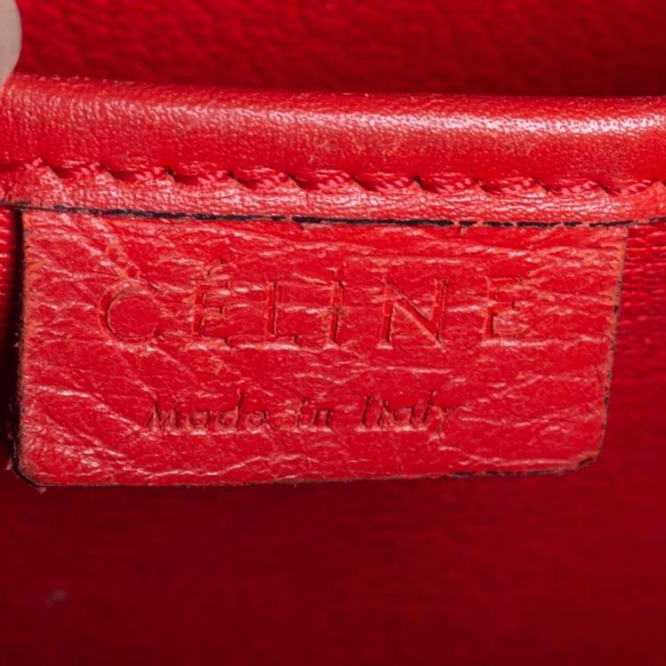Pre Owned Celine Orange Leather Nano Luggage Tote