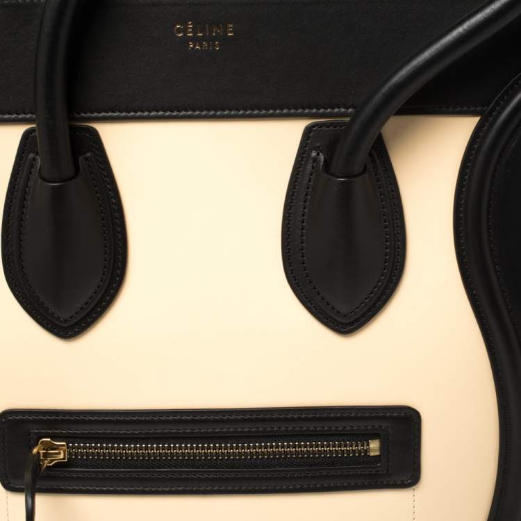 Pre Owned Celine Tricolor Leather Mini Luggage Tote 