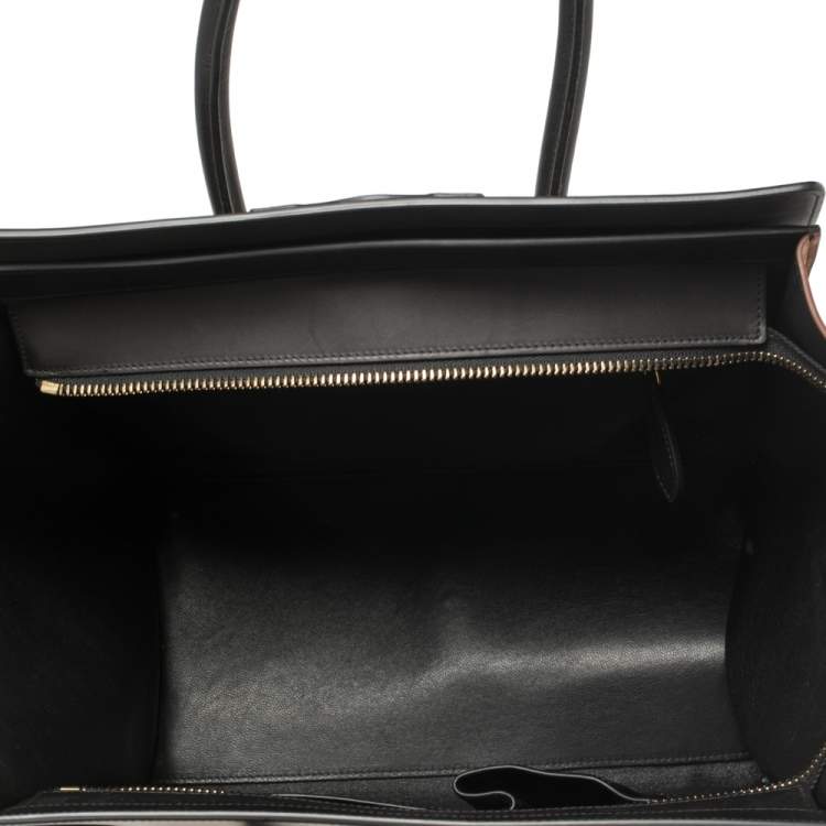 Pre Owned Celine Tricolor Leather Mini Luggage Tote 