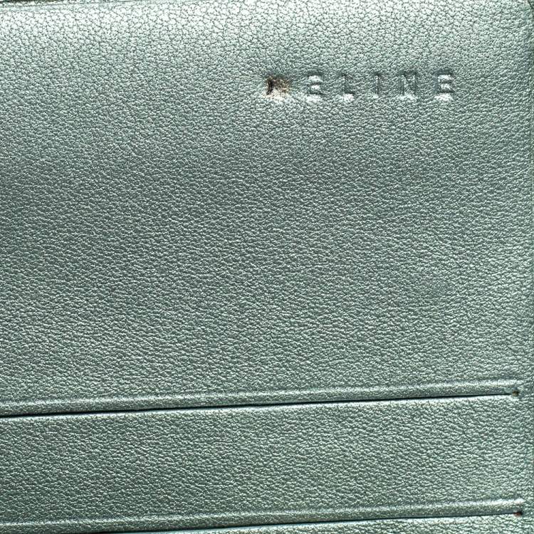 Pre Owned Céline Metallic Canvas Macadam Continental Wallet