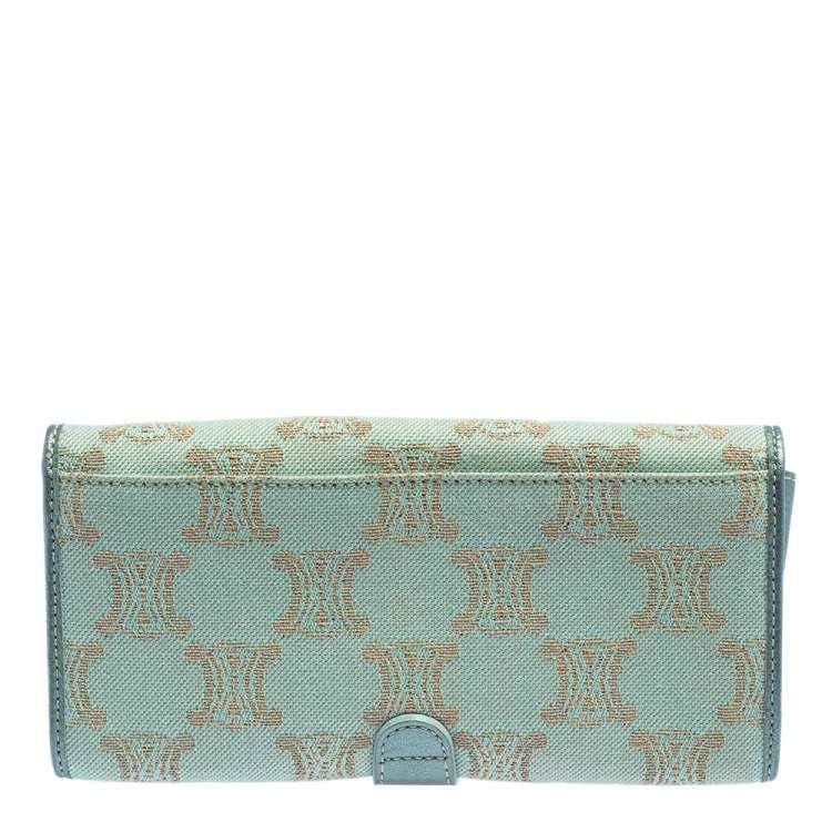 Pre Owned Céline Metallic Canvas Macadam Continental Wallet