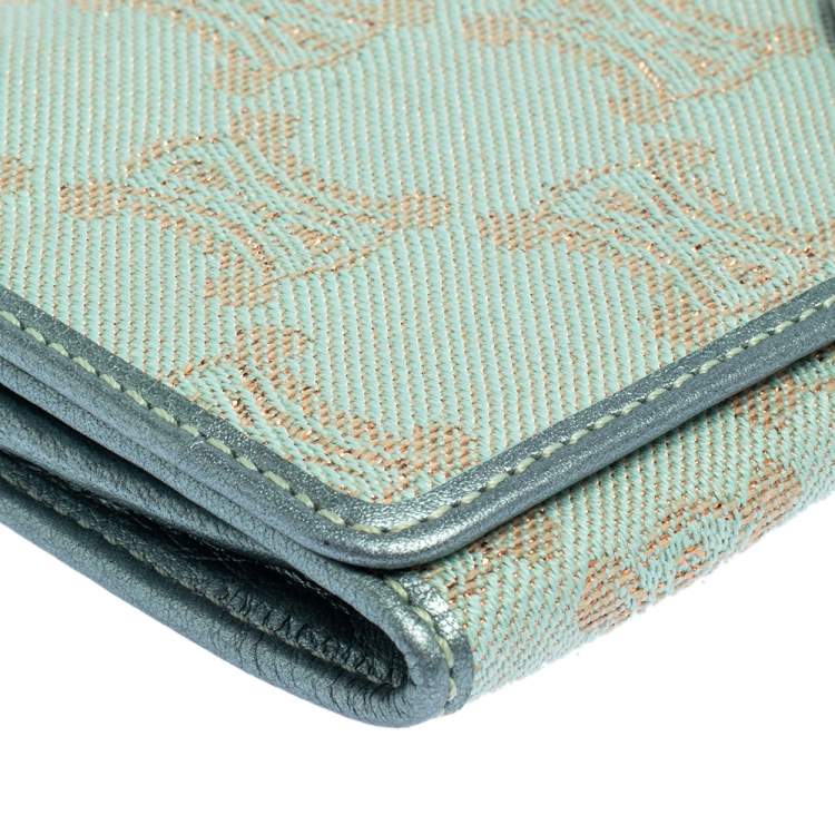 Pre Owned Céline Metallic Canvas Macadam Continental Wallet