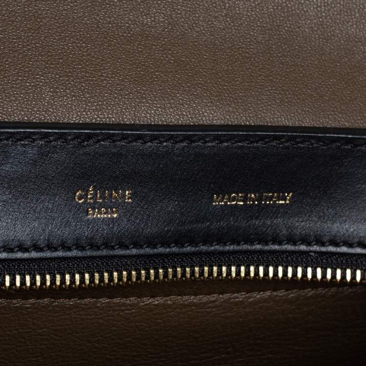 مملوكة مسبقًا Celine Tricolor Leather and Suede Medium Trapeze Top Handle Bag