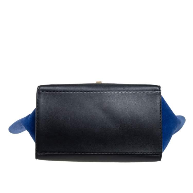 مملوكة مسبقًا Celine Tricolor Leather and Suede Medium Trapeze Top Handle Bag
