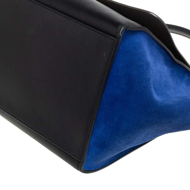 مملوكة مسبقًا Celine Tricolor Leather and Suede Medium Trapeze Top Handle Bag