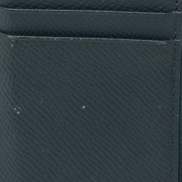 Pre Owned Celine Blue Leather Zip Card Holder