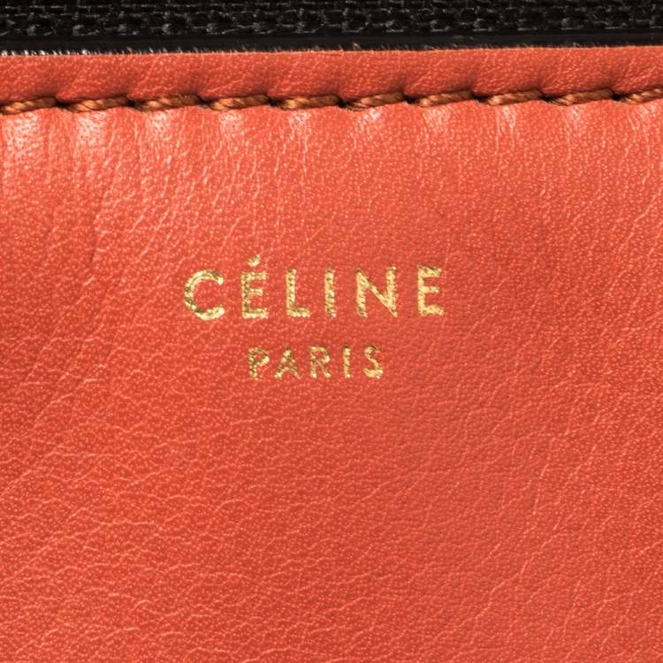 Pre Owned Celine Pastel Red Leather Medium Edge Top Handle Bag