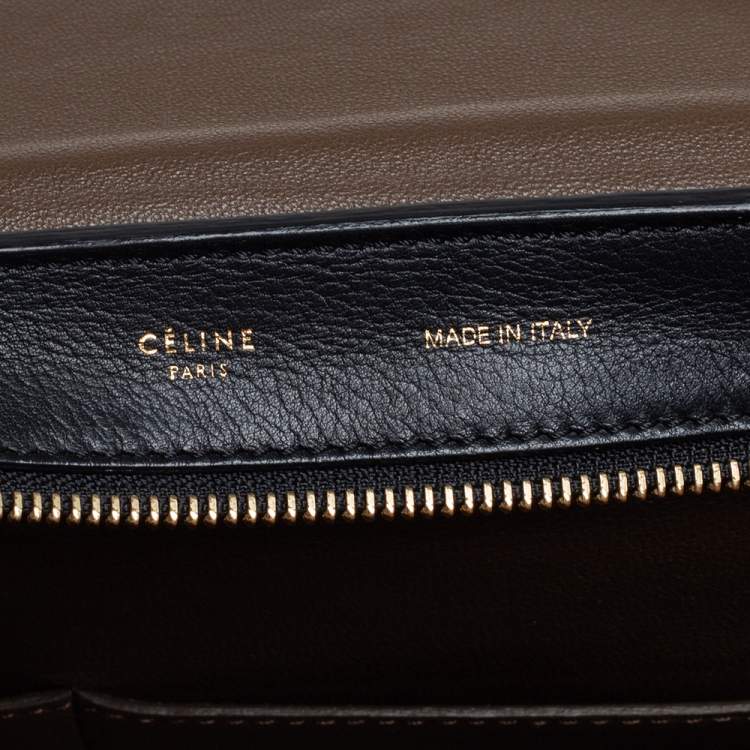 Pre Owned Celine Multicolor Leather and Suede Medium Trapeze Top Handle Bag