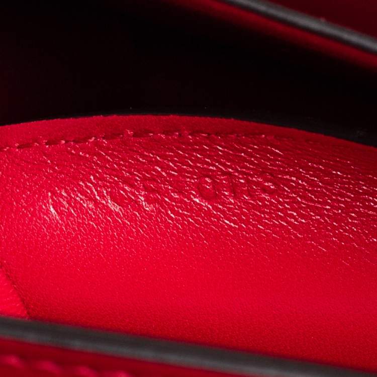 Pre Owned Celine Red/Brown Python and Leather Medium Case Flap Shoulder Bag