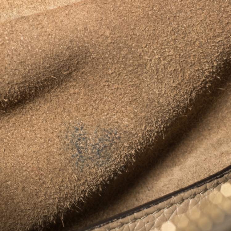Pre Owned Celine Beige Leather Mini Belt Top Handle Bag