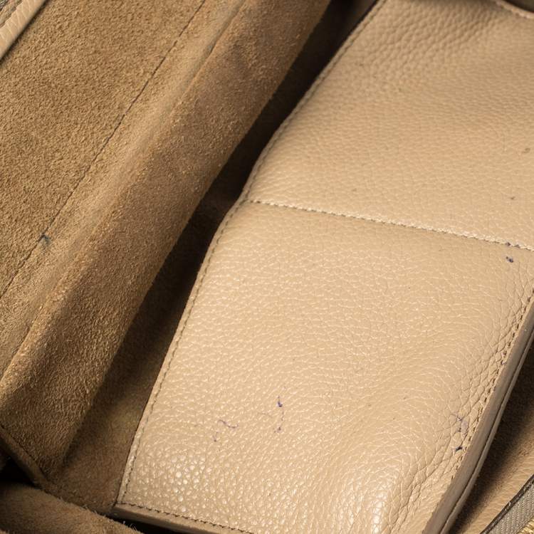 Pre Owned Celine Beige Leather Mini Belt Top Handle Bag