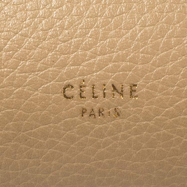 Pre Owned Celine Beige Leather Mini Belt Top Handle Bag