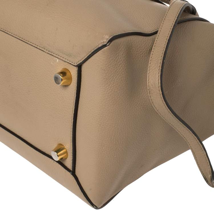 Pre Owned Celine Beige Leather Mini Belt Top Handle Bag