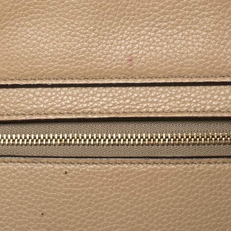 Pre Owned Celine Beige Leather Mini Belt Top Handle Bag