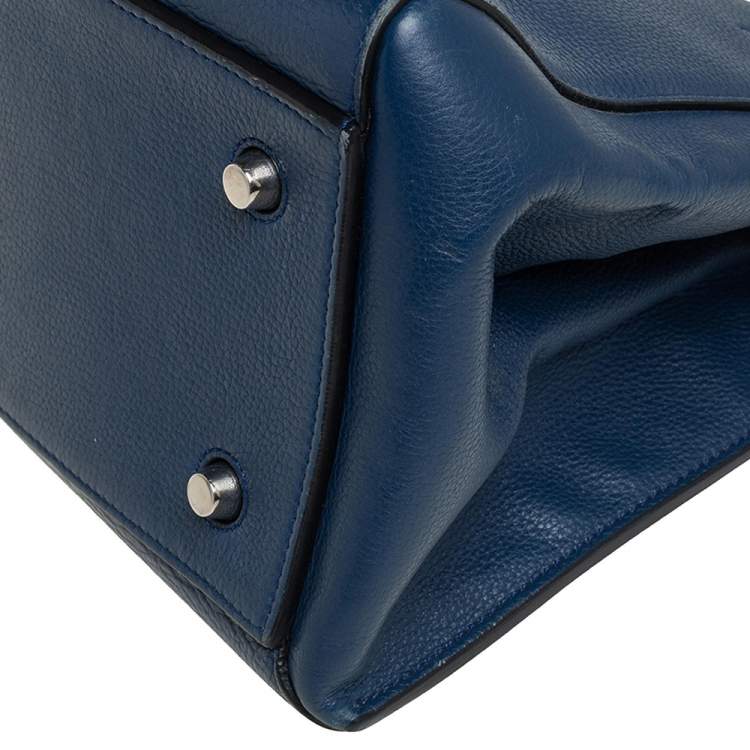 Pre Owned Celine Blue Leather Medium Edge Top Handle Bag