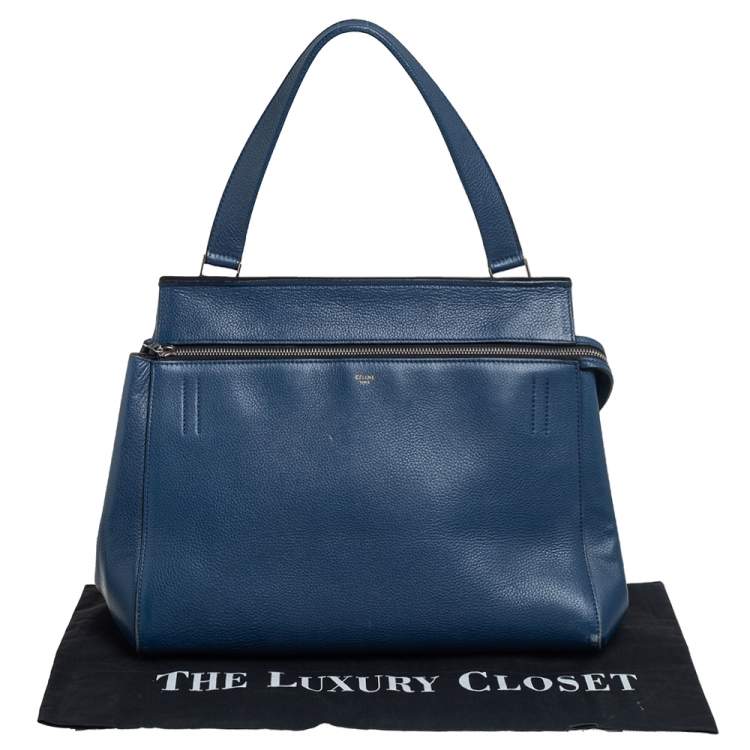 Pre Owned Celine Blue Leather Medium Edge Top Handle Bag