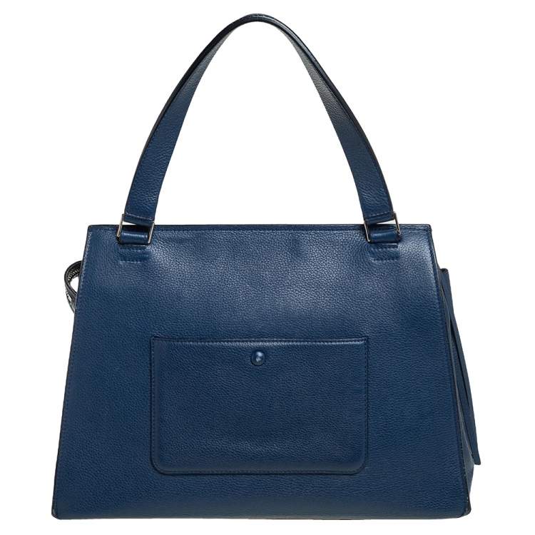 Pre Owned Celine Blue Leather Medium Edge Top Handle Bag