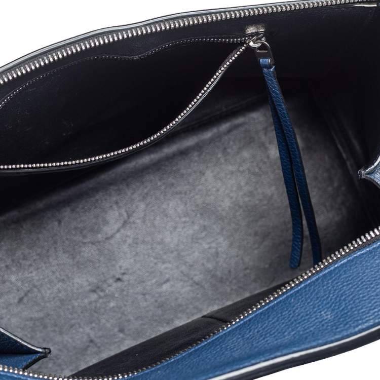 Pre Owned Celine Blue Leather Medium Edge Top Handle Bag