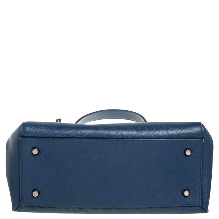 Pre Owned Celine Blue Leather Medium Edge Top Handle Bag