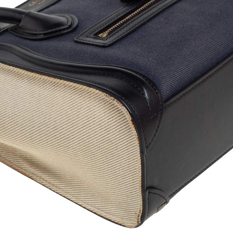 Pre Owned Céline Tri Color Leather Nano Luggage Tote