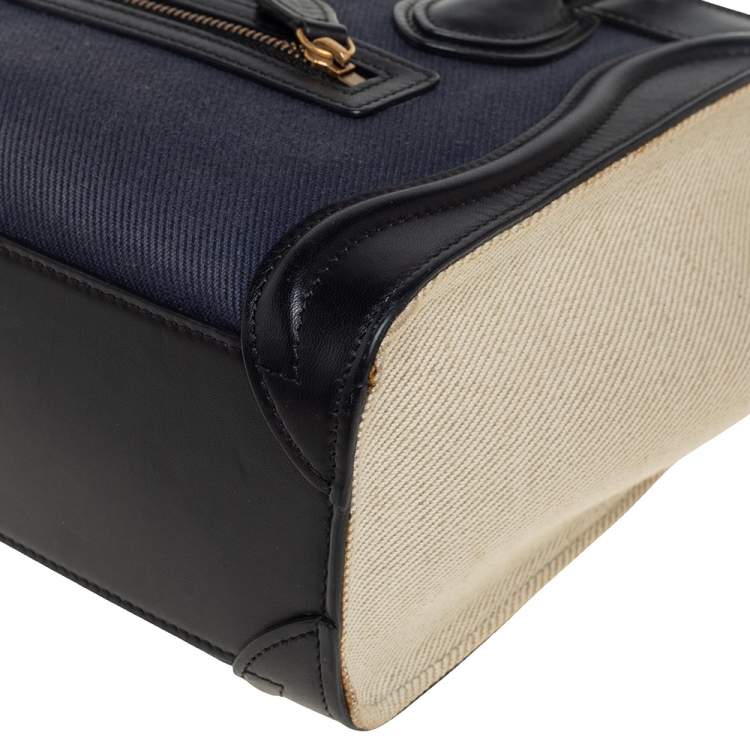 Pre Owned Céline Tri Color Leather Nano Luggage Tote