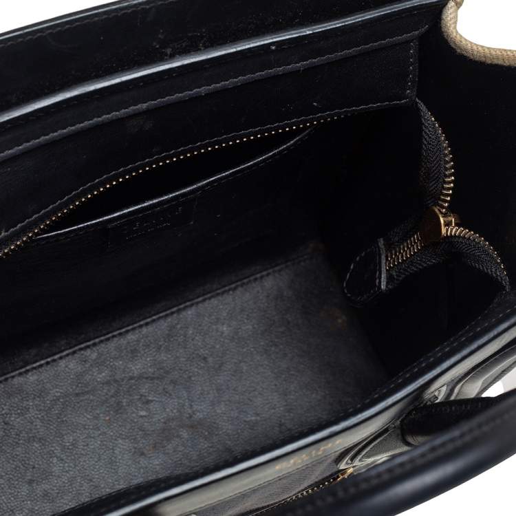 Pre Owned Céline Tri Color Leather Nano Luggage Tote