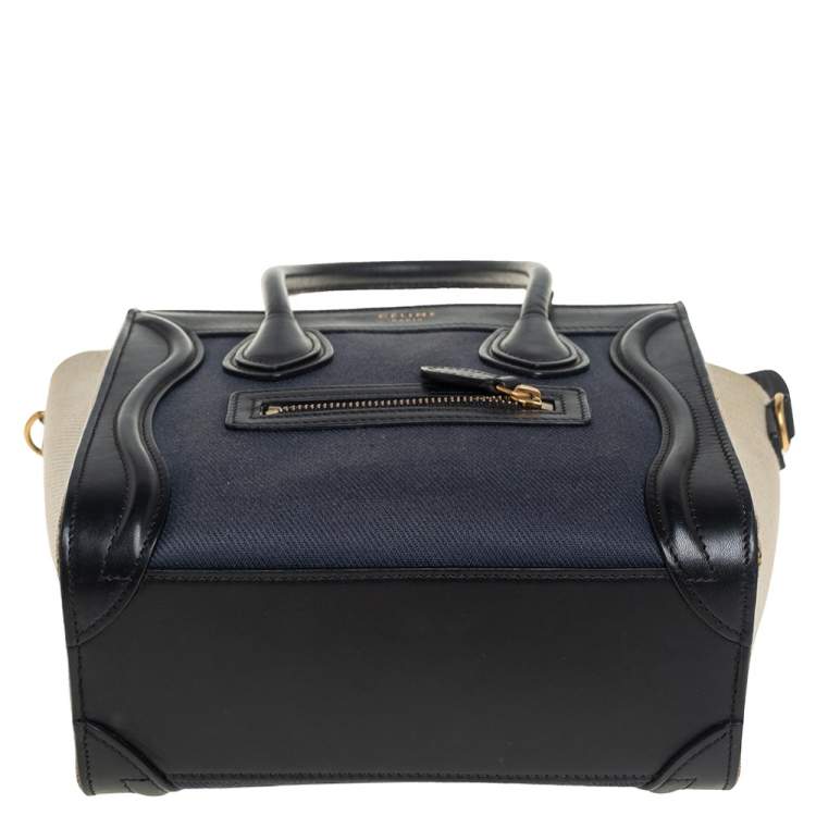 Pre Owned Céline Tri Color Leather Nano Luggage Tote