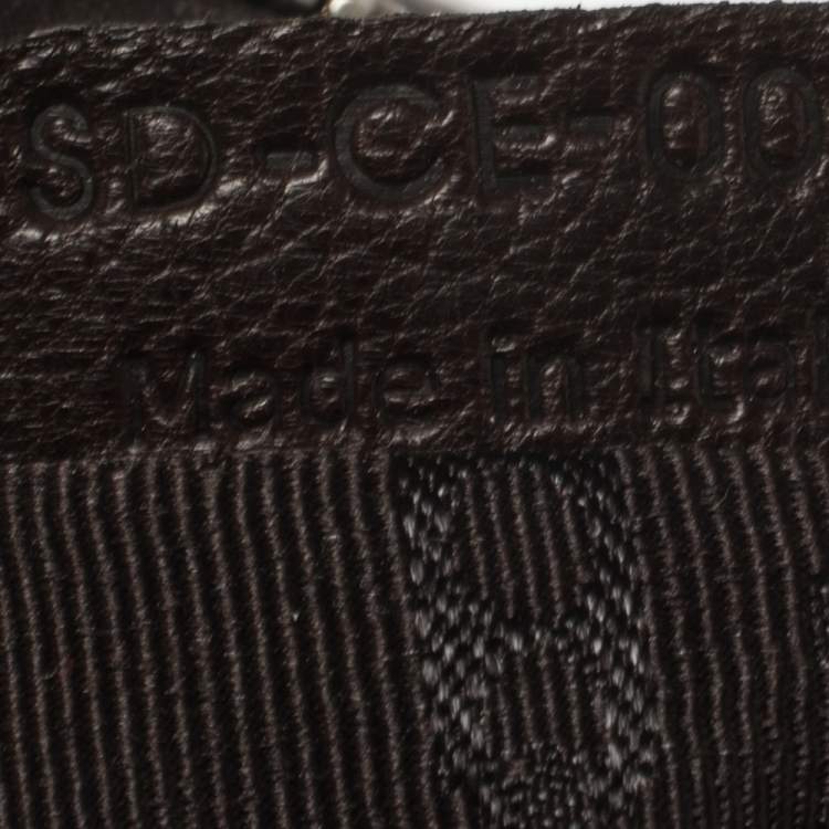 Pre Owned Celine Brown Glitter Leather Front Flap Satchel