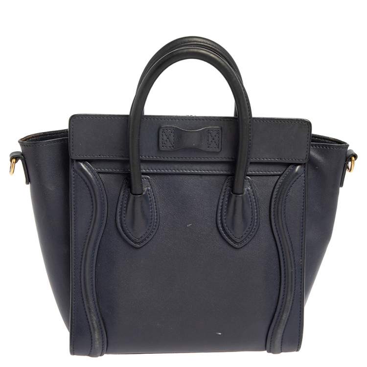 Pre Owned Céline Blue Leather Nano Luggage Tote