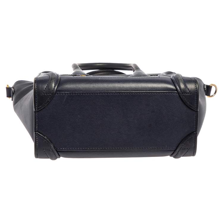 Pre Owned Céline Blue Leather Nano Luggage Tote