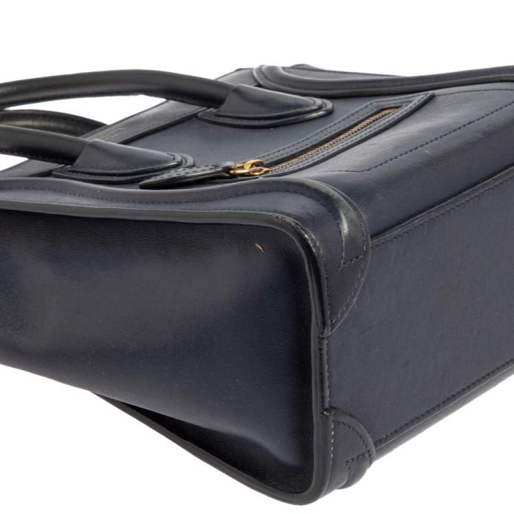 Pre Owned Céline Blue Leather Nano Luggage Tote