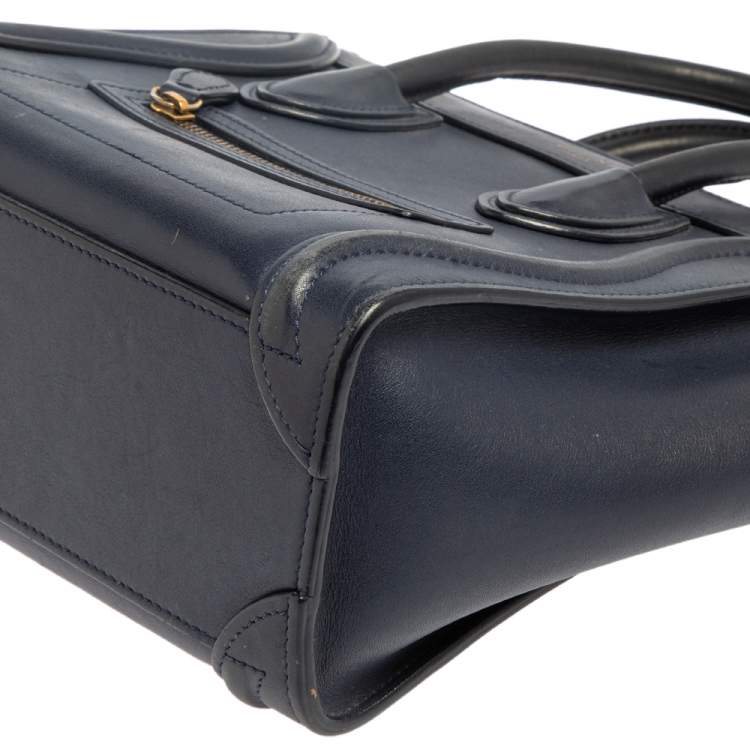 Pre Owned Céline Blue Leather Nano Luggage Tote