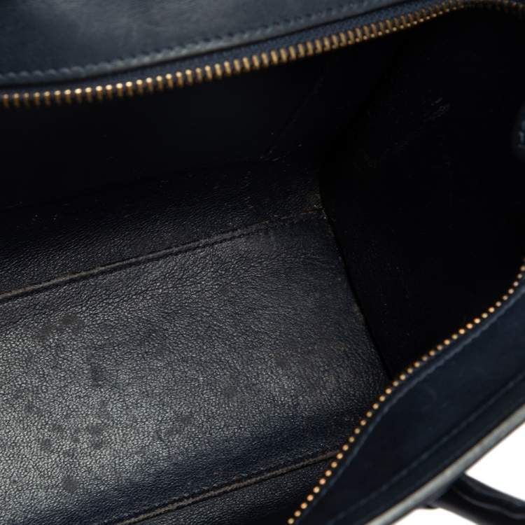 Pre Owned Céline Blue Leather Nano Luggage Tote