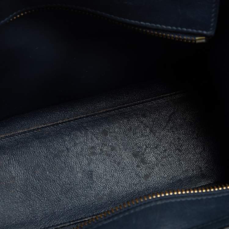 Pre Owned Céline Blue Leather Nano Luggage Tote