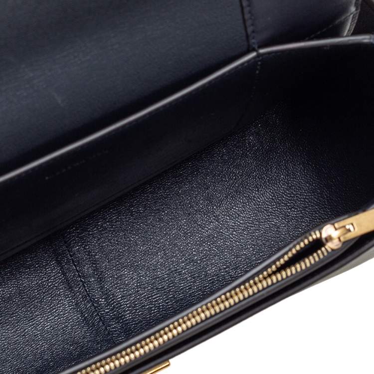 Pre Owned Celine Blue/Burgundy Leather Frame Classic Messenger Bag