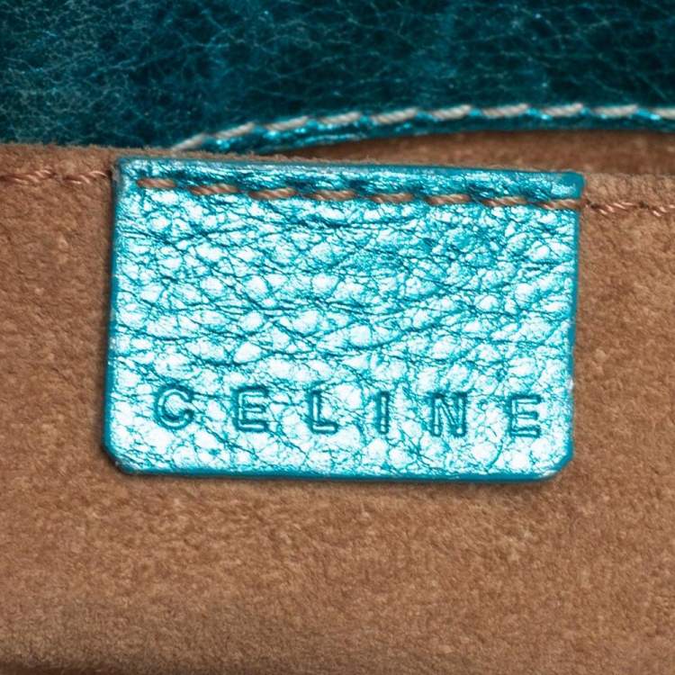 Pre Owned Celine Metallic Blue Leather Boogie Tote
