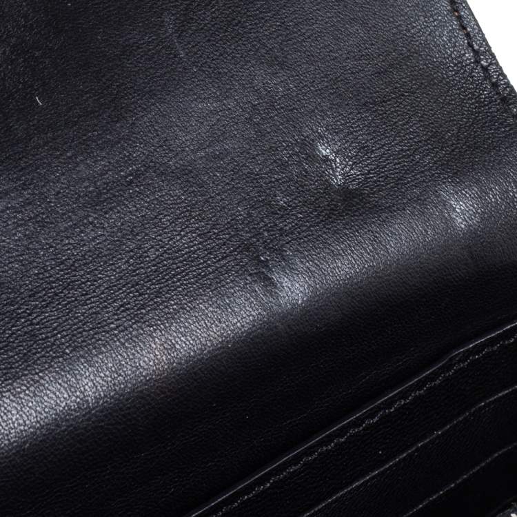 Pre Owned Celine Red Drummed Leather Multifunction Flap Wallet 