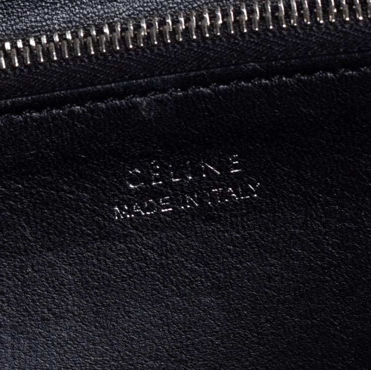 Pre Owned Celine Red Drummed Leather Multifunction Flap Wallet 