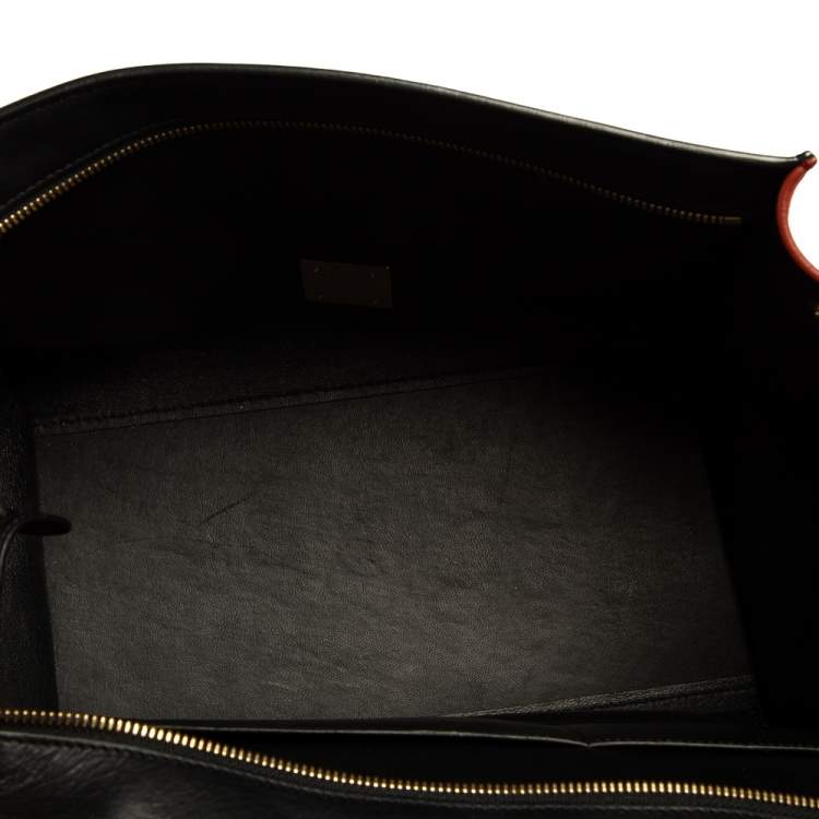 Pre Owned Celine Multicolor Python, Suede, and Leather Medium Trapeze Top Handle Bag