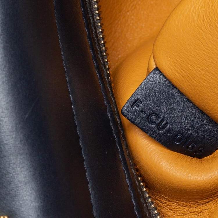 Pre Owned Celine Tri Color Leather and Suede Medium Trapeze Top Handle Bag