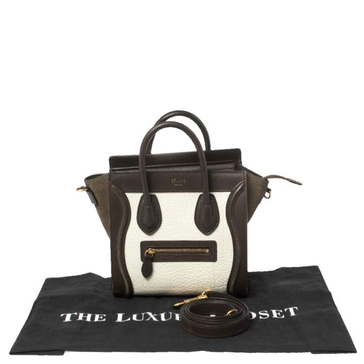 مملوكة مسبقًا Celine Tricolor Leather Nano Luggage Tote 