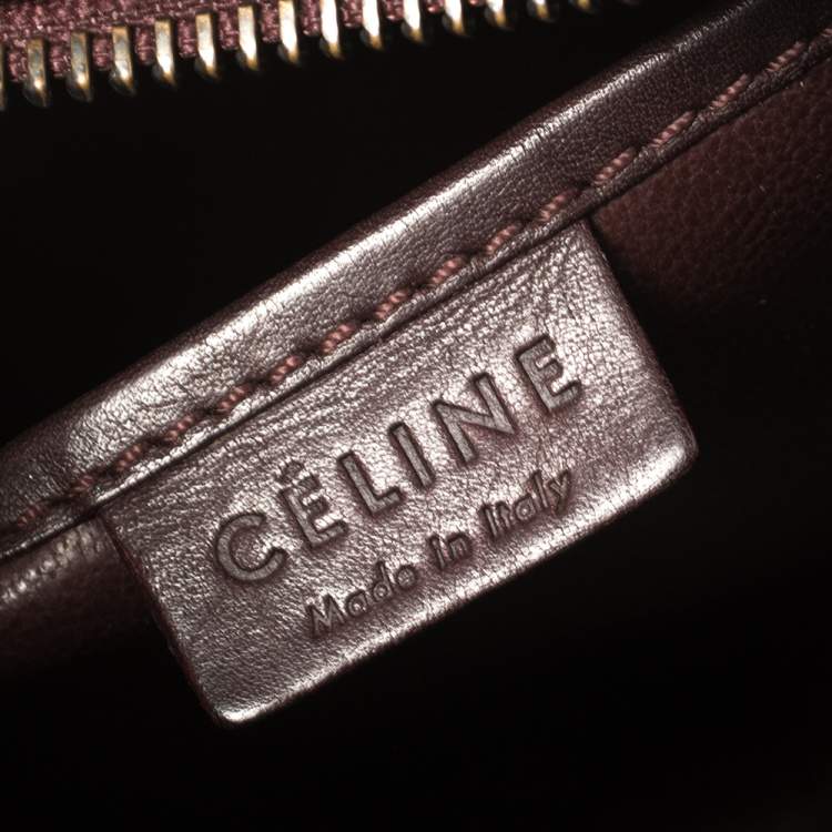 Pre Owned Céline Burgundy Leather Nano Luggage Tote