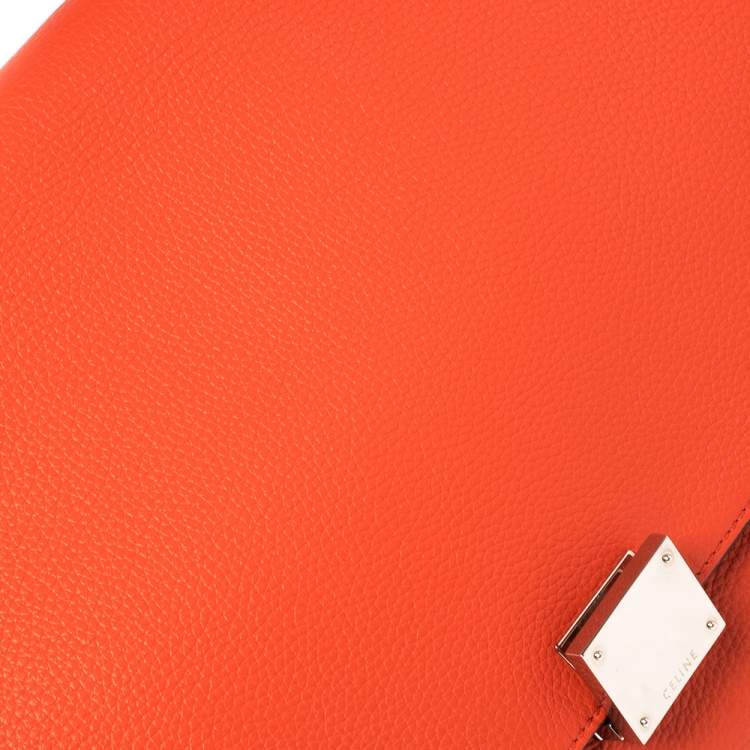 Pre Owned Celine Red Leather and Suede Medium Trapeze Top Handle Bag