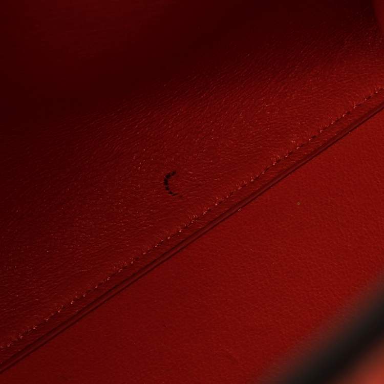 Pre Owned Celine Red Leather and Suede Medium Trapeze Top Handle Bag