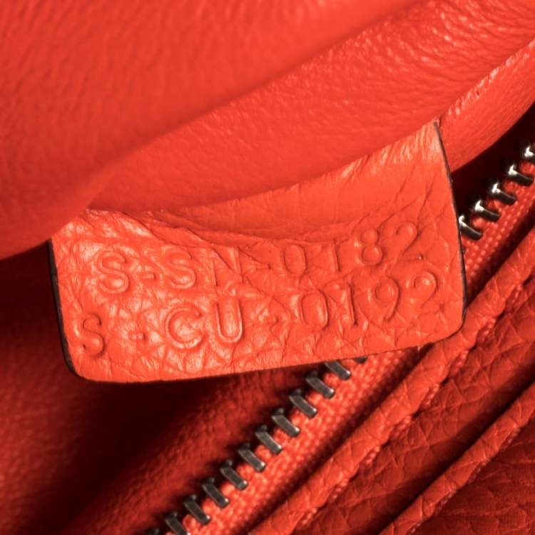Pre Owned Celine Red Leather and Suede Medium Trapeze Top Handle Bag