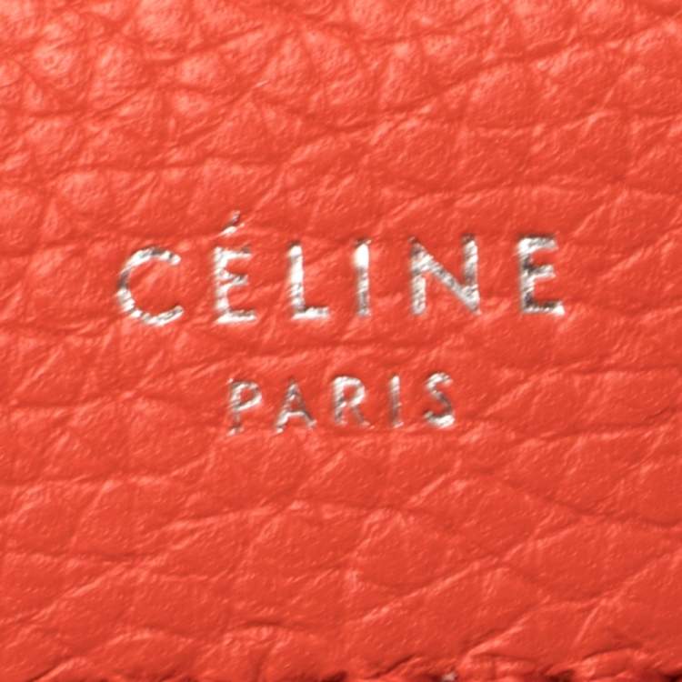 Pre Owned Celine Red Leather and Suede Medium Trapeze Top Handle Bag